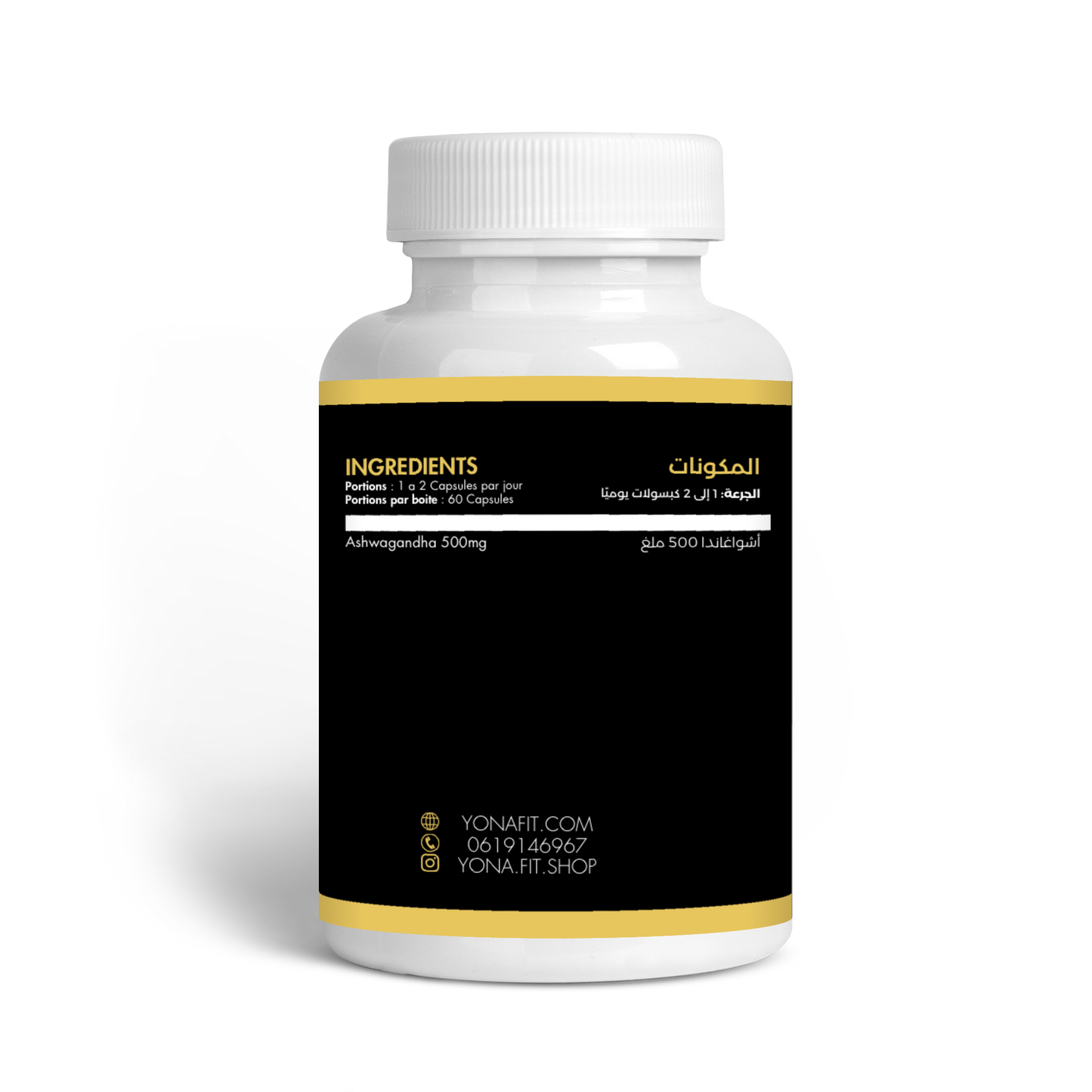 Ashwagandha 500MG - 60 capsules - YONA NUTRITION