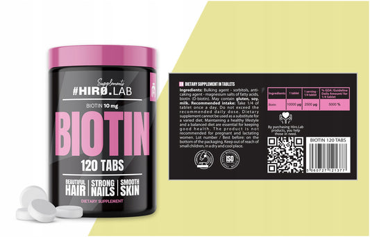 Biotin 10mg 120 tabs - Hiro.Labs Supplements