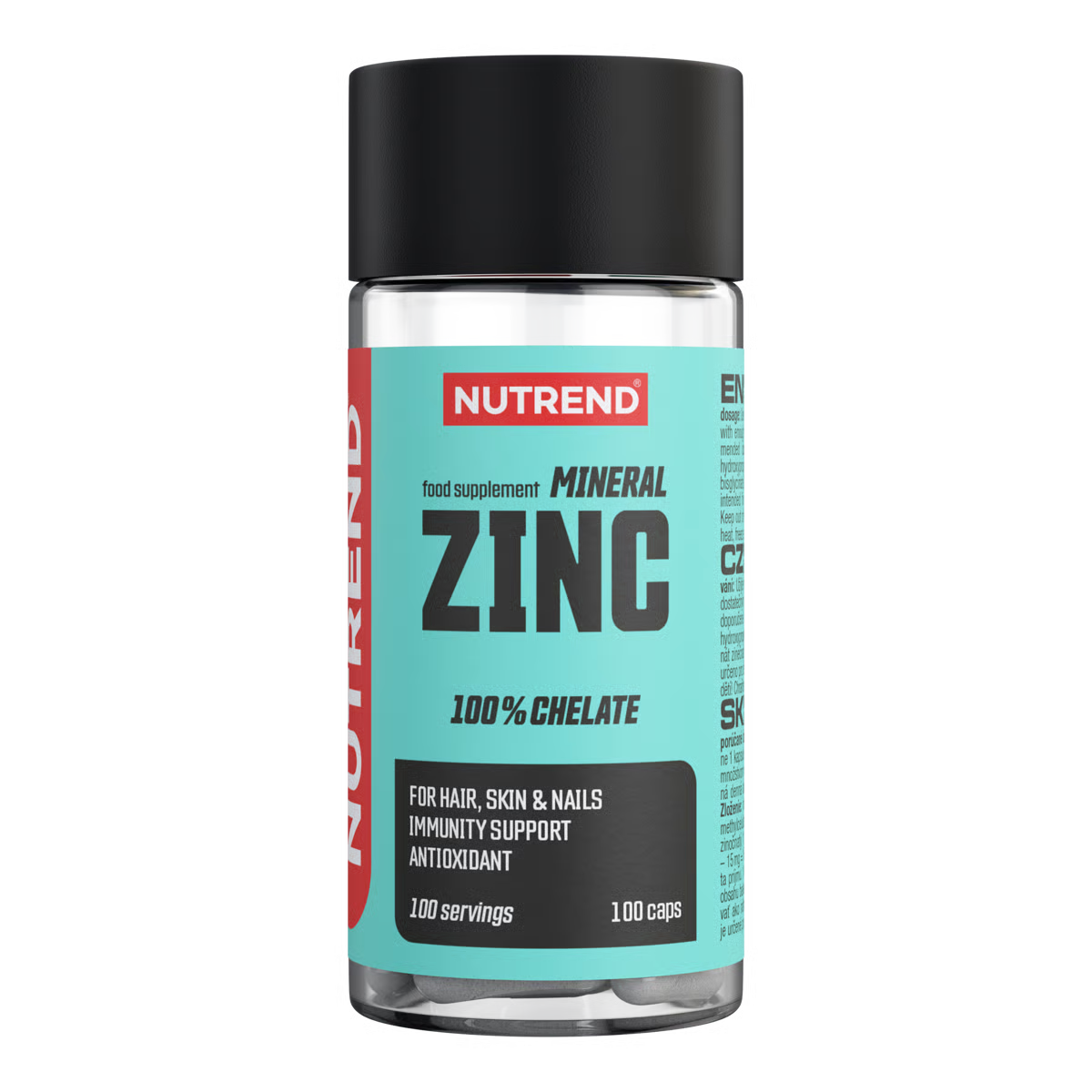 Mineral Zinc 100% Chelate – 100 Capsules – Nutrend